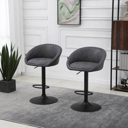 2er-Set Barhocker, höhenverstellbar, 360-Grad-Schwenk-Design, Grau - Palo24