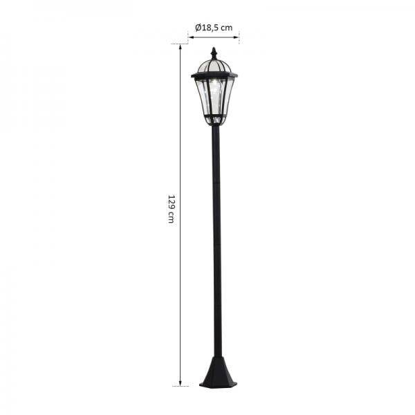 Gartenleuchte Solar Gartenlaterne 2er Set LED 6-8 Stdn. Edelstahl H129cm - Palo24