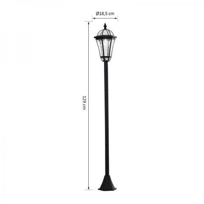 Gartenleuchte Solar Gartenlaterne 2er Set LED 6-8 Stdn. Edelstahl H129cm - Palo24