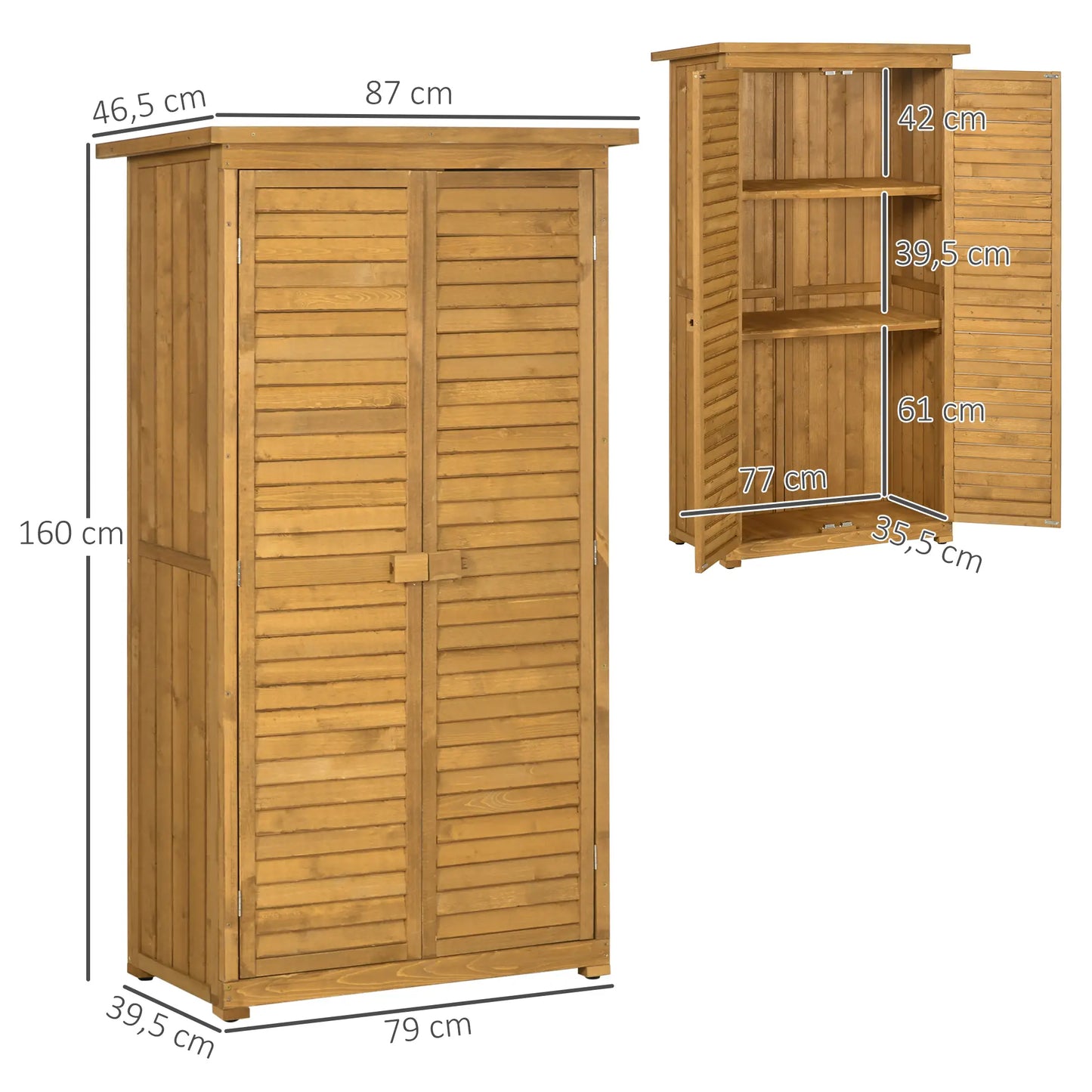 Gartenschrank Gerätehaus Gartenhaus Geräteschuppen Pultdach Natur