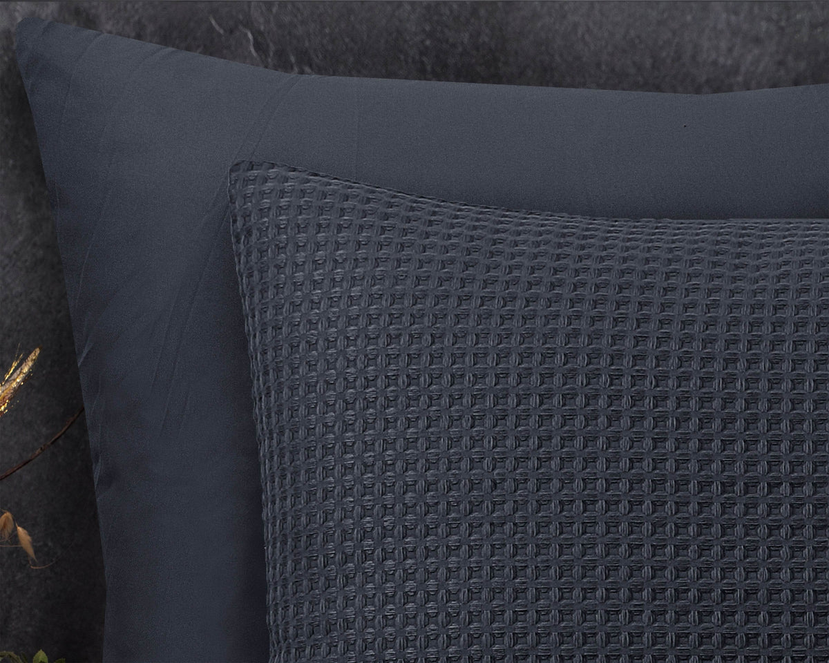 Bettbezug Waffle Anthrazit 140 x 220 cm - Palo24