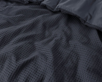 Bettbezug Waffle Anthrazit 140 x 220 cm - Palo24