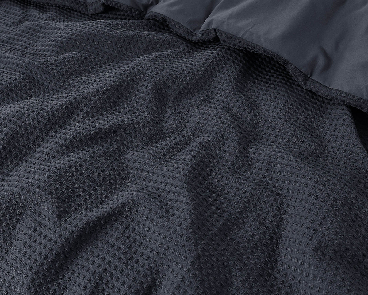Bettbezug Waffle Anthrazit 240 x 220 cm - Palo24
