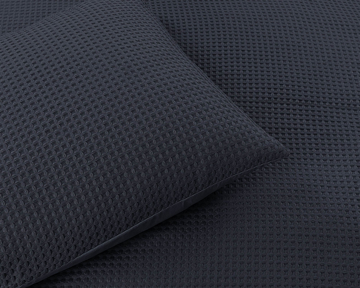 Bettbezug Waffle Anthrazit 140 x 220 cm - Palo24