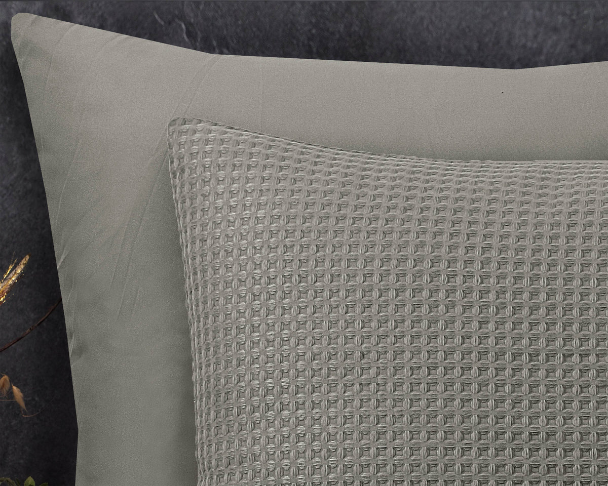 Bettbezug Waffle Sand/Grau 140 x 220 cm - Palo24