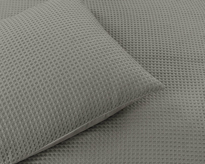 Bettbezug Waffle Sand/Grau 200 x 220 cm - Palo24