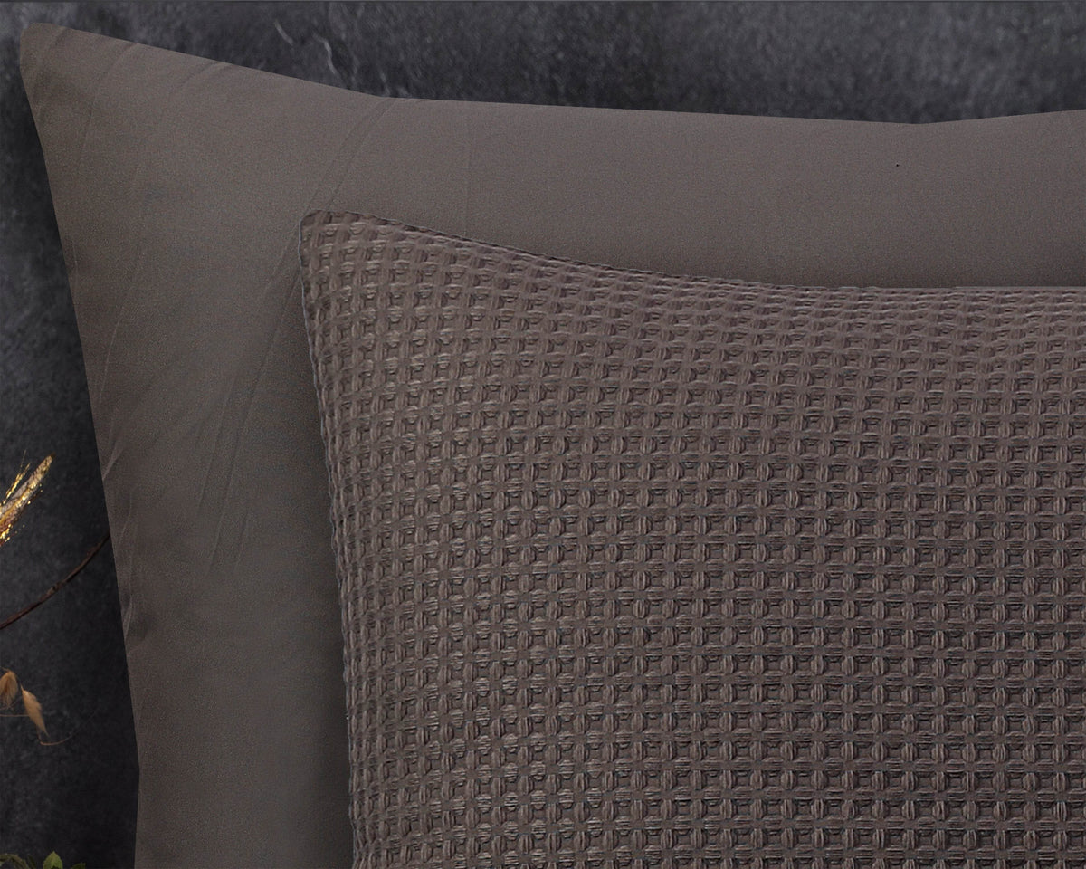 Bettbezug Waffle Taupe 240 x 220 cm - Palo24