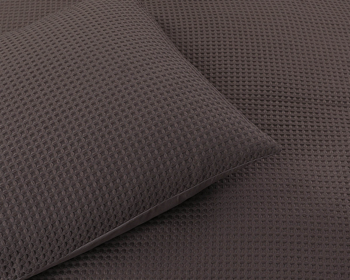 Bettbezug Waffle Taupe 140 x 220 cm - Palo24