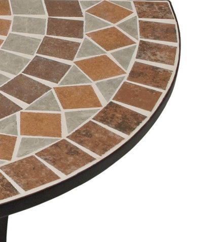 Tavolo da parete LUCCA semicircolare 45x90cm, ferro + mosaico color terracotta