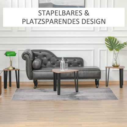 Satztisch 3er Set Natur+Schwarz - Palo24