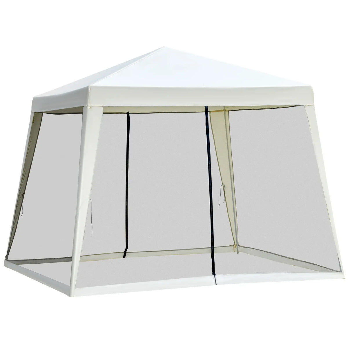 Padiglione da giardino Padiglione Marquee Tenda per feste Tenda resistente alle intemperie con zanzariera Beige 3 x 3 m