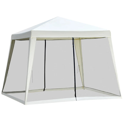 Padiglione da giardino Padiglione Marquee Tenda per feste Tenda resistente alle intemperie con zanzariera Beige 3 x 3 m