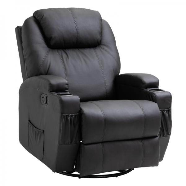 Massagesessel Elektrisch Massagefunktion 5 Massage-Modi Liegefunktion Schwarz - Palo24
