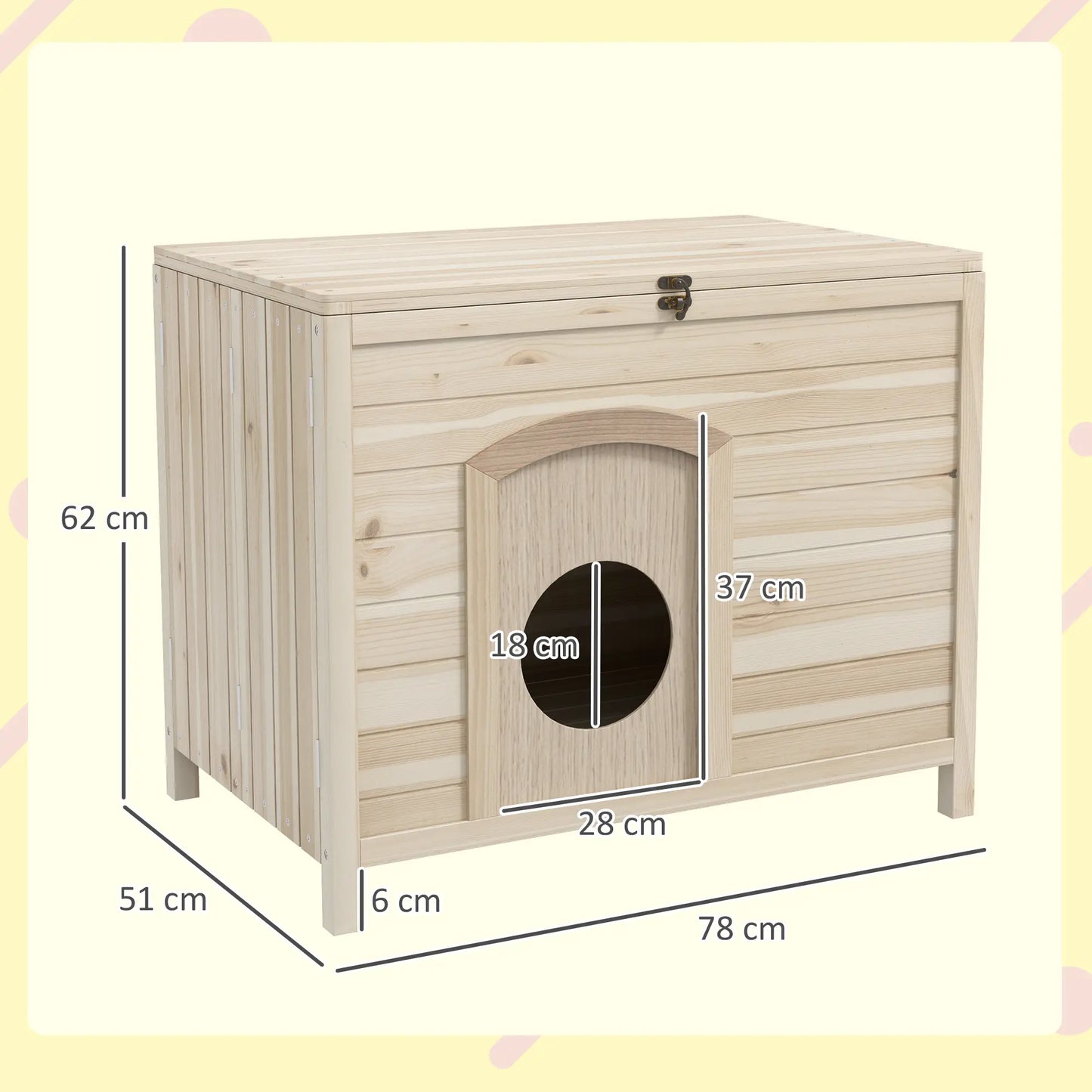 Maison pliable pour animaux de compagnie, bac à litière pour chat en bois massif