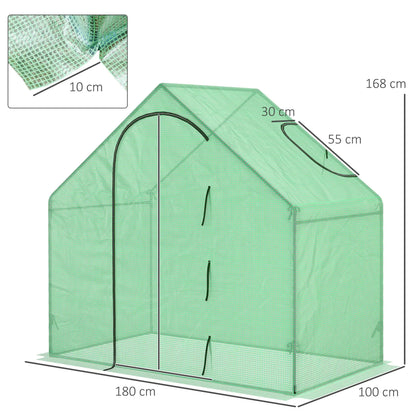 Serra in plastica con finestra e porta Green Steel PVC plastica