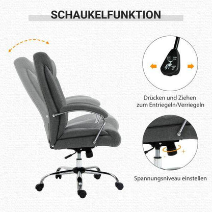 Bürostuhl mit Wippfunktion ergonomischer Stuhl höhenverstellbarer Drehstuhl Nylon Grau - Palo24
