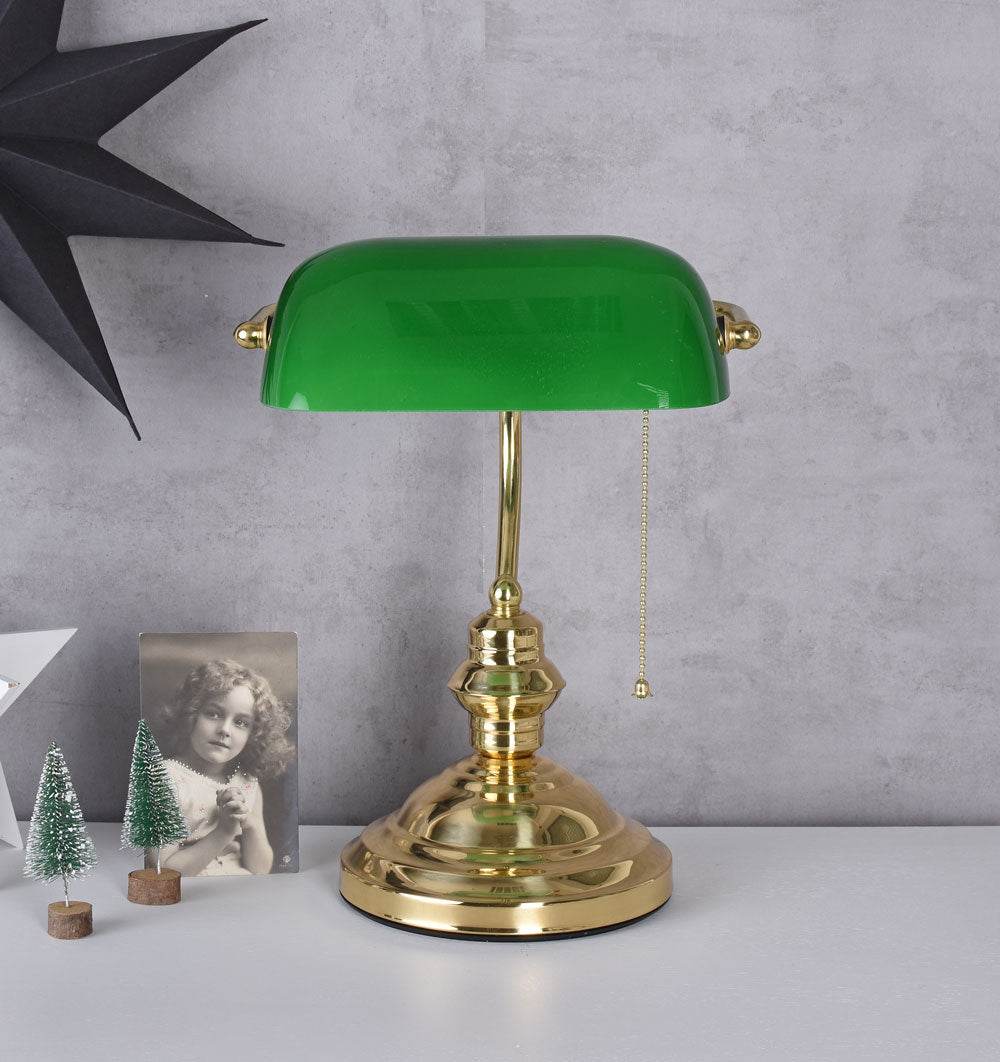 Banker Lampe Schreibtischlampe Vintage Grün - Palo24