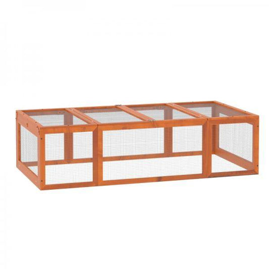 Freilaufgehege für Kleintiere Aufklappbares Dach Tannenholz Orange - Palo24