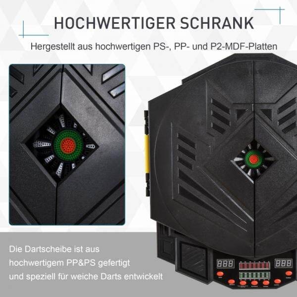Elektronische Dartscheibe Dartboard Dart-set mit Tür LED Anzeige Soundeffekte - Palo24