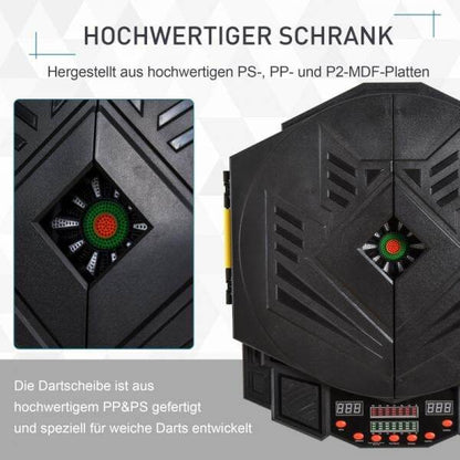 Elektronische Dartscheibe Dartboard Dart-set mit Tür LED Anzeige Soundeffekte - Palo24
