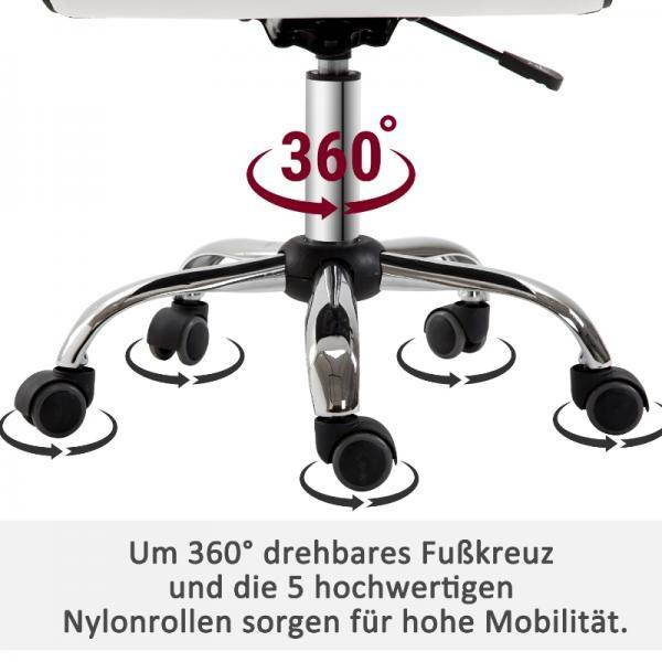 Friseurstuhl Salonstuhl Drehstuhl Höhenverstellbar, Weiss - Palo24