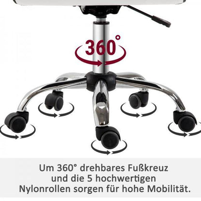 Friseurstuhl Salonstuhl Drehstuhl Höhenverstellbar, Weiss - Palo24