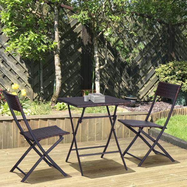 Bistroset Polyrattan 3 tlg. Sitzgarnitur Balkonset - Palo24