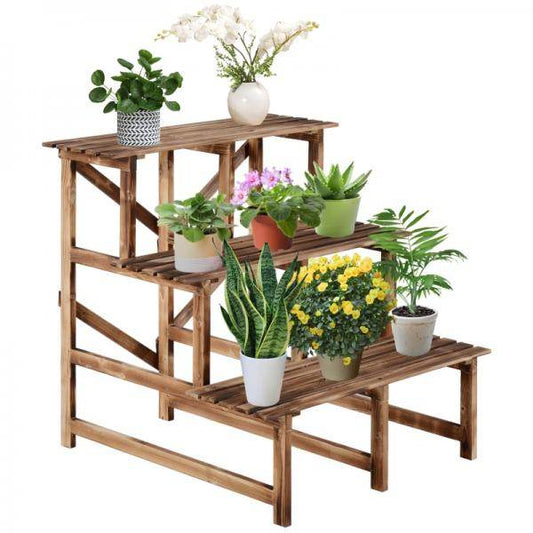 Pflanzentreppe Blumenregal Tannenholz 3 Stufen L80 x W80 x H80cm - Palo24