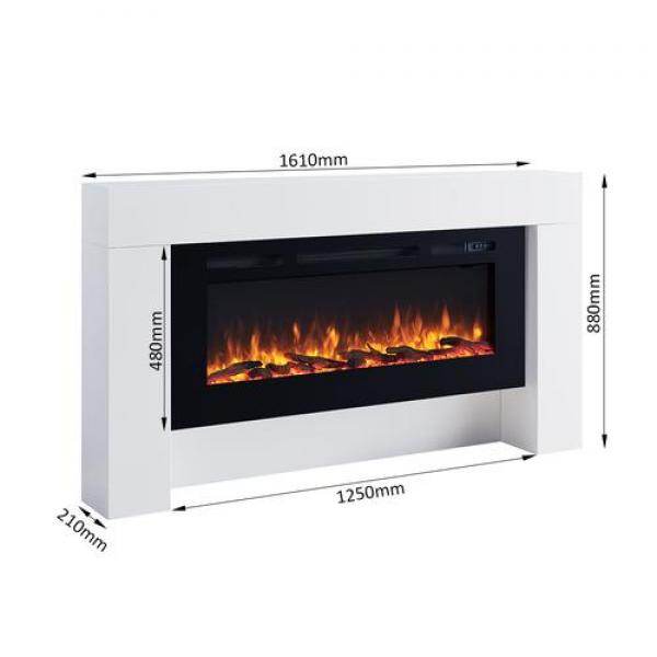 BALDERIA Elektrokamin Zeus 2000 Watt, 2 Heizstufen, Echtfeuereffekt Weiss - Palo24