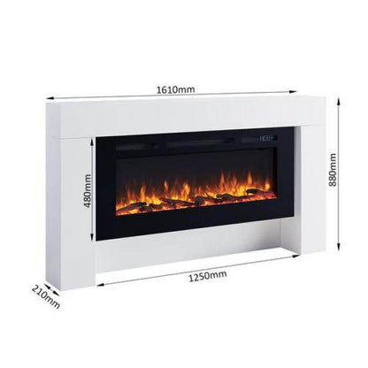 BALDERIA Elektrokamin Zeus 2000 Watt, 2 Heizstufen, Echtfeuereffekt Weiss - Palo24