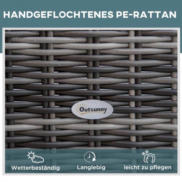 Polyrattan Gartenliege mit Kissen Sonnenliege 5-stufig verstellbar Rattanliege Liege Stahl Grau - Palo24