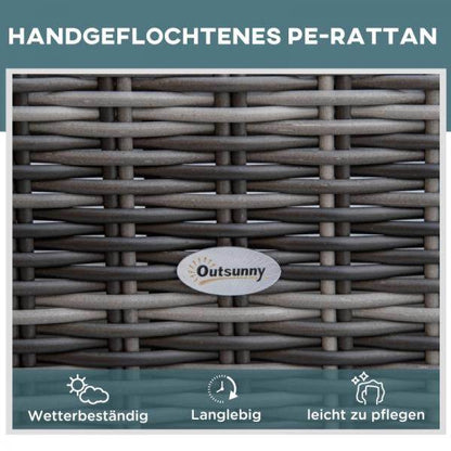 Polyrattan Gartenliege mit Kissen Sonnenliege 5-stufig verstellbar Rattanliege Liege Stahl Grau - Palo24