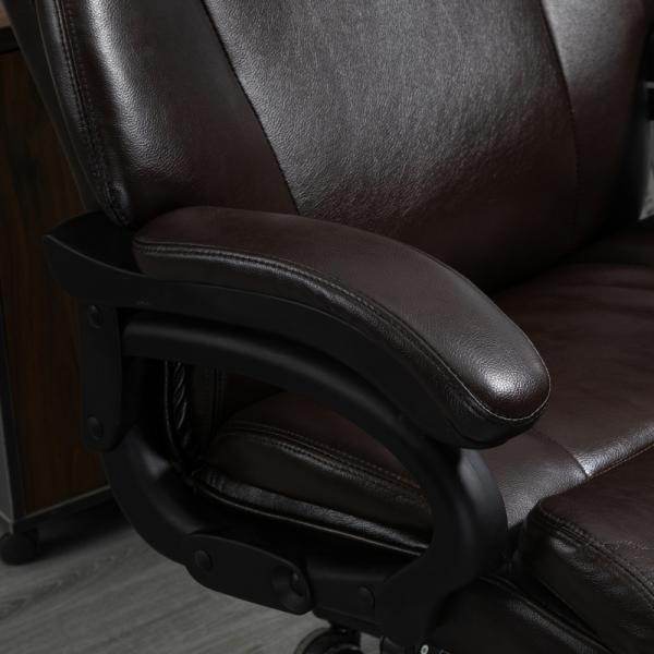 Bürostuhl Chefsessel Gaming Stuhl Drehstuhl Wippfunktion höhenverstellbar Kunstleder Braun - Palo24