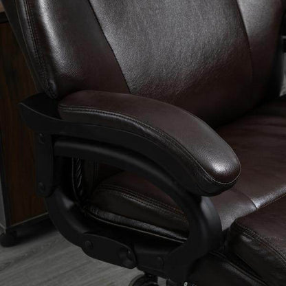 Bürostuhl Chefsessel Gaming Stuhl Drehstuhl Wippfunktion höhenverstellbar Kunstleder Braun - Palo24