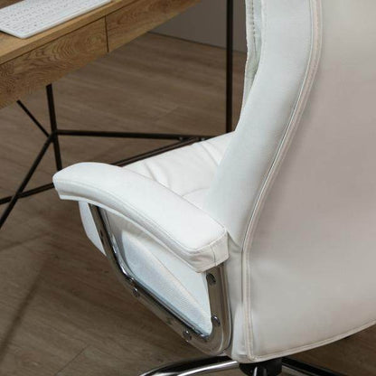 Bürostuhl Drehstuhl mit Wippenfunktion modern PU-Leder Weiss - Palo24