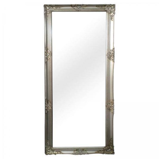 Wandspiegel Holz silber ca. 80 x 180 cm mit Facettenschliff im Glas antik Barock - Palo24
