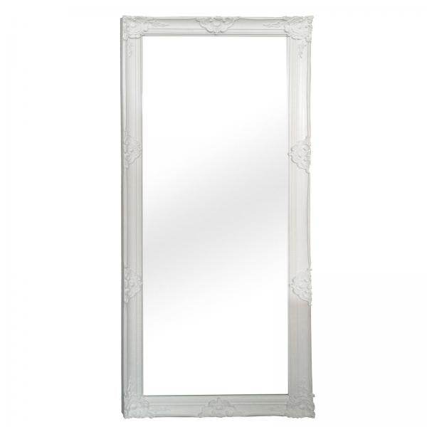 Wandspiegel Holz weiss 80x180cm mit Facettenschliff im Glas Antik Barock Stil - Palo24