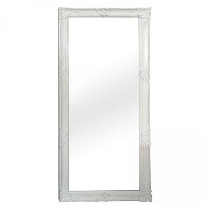 Wandspiegel Holz weiss 80x180cm mit Facettenschliff im Glas Antik Barock Stil - Palo24