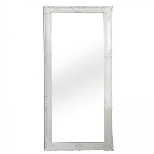 Wandspiegel Holz weiss 80x180cm mit Facettenschliff im Glas Antik Barock Stil - Palo24
