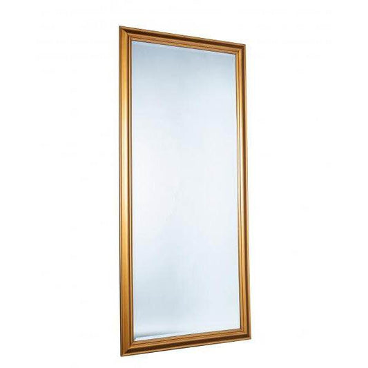 Wandspiegel Holzrahmen schlicht gold 80x180cm Spiegel mit Facettschliff - Palo24