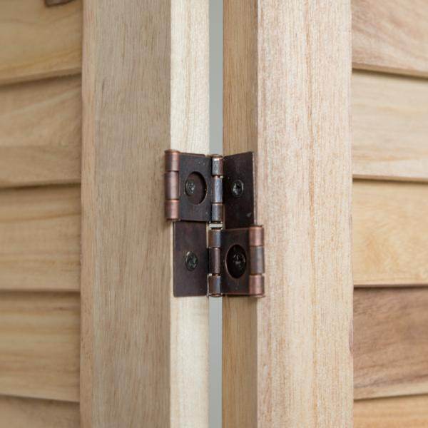 4 fach Paravent Raumteiler Holz natur - Palo24