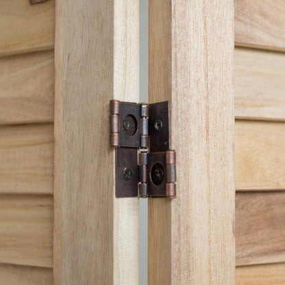 4 fach Paravent Raumteiler Holz natur - Palo24