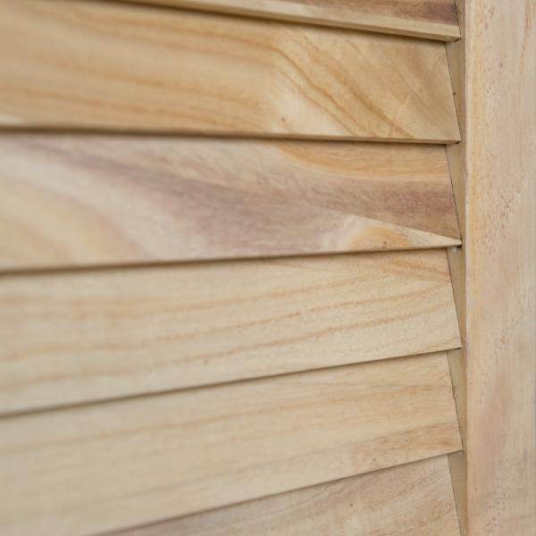 4 fach Paravent Raumteiler Holz natur - Palo24