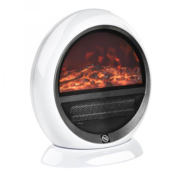 LED Elektrokamin Standkamin mit Flammeneffekt Weiss - Palo24