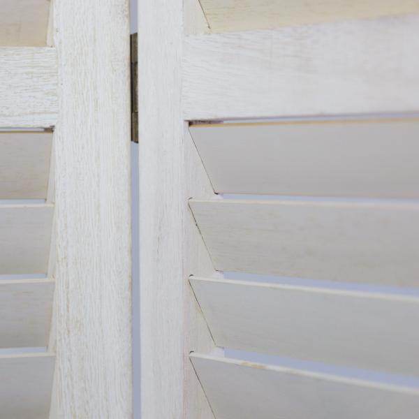 3 fach Paravent Raumteiler 044 Holz weiss - Palo24