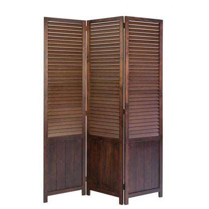 3 fach Paravent Raumteiler 043 Holz braun - Palo24