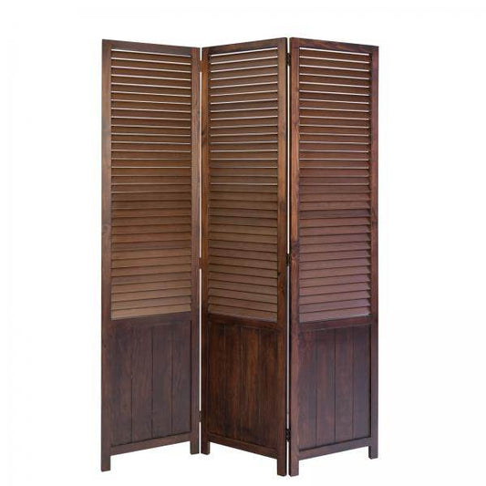3 fach Paravent Raumteiler 043 Holz braun - Palo24