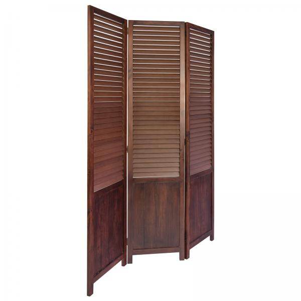 3 fach Paravent Raumteiler 043 Holz braun - Palo24