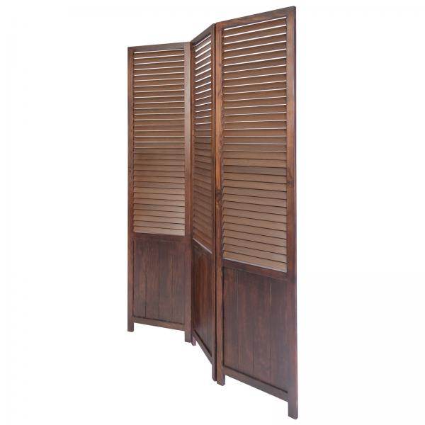 3 fach Paravent Raumteiler 043 Holz braun - Palo24