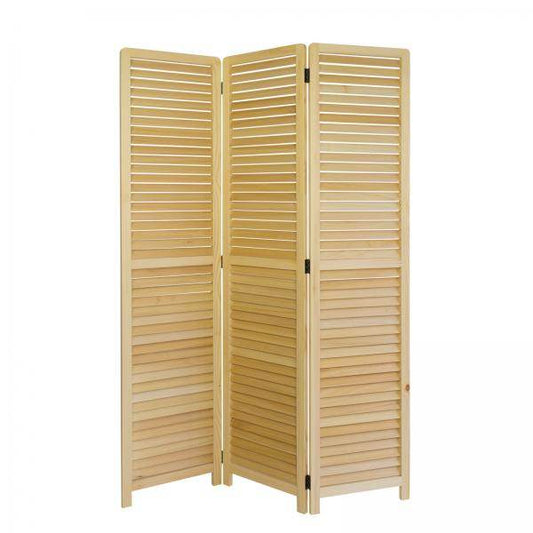 3 fach Paravent Raumteiler Trennwand Holz natur - Palo24